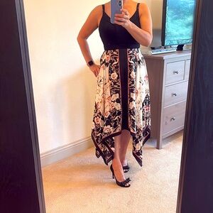 White House Black Market floral handkerchief dress size 2